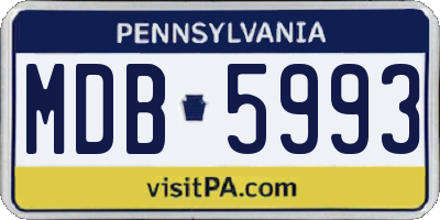 PA license plate MDB5993