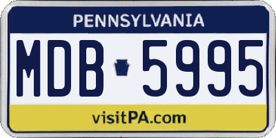 PA license plate MDB5995