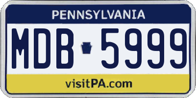 PA license plate MDB5999