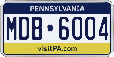 PA license plate MDB6004