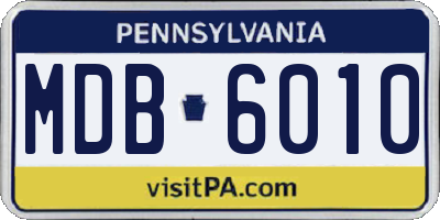 PA license plate MDB6010