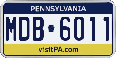 PA license plate MDB6011
