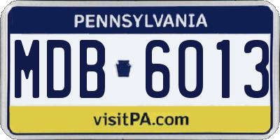 PA license plate MDB6013
