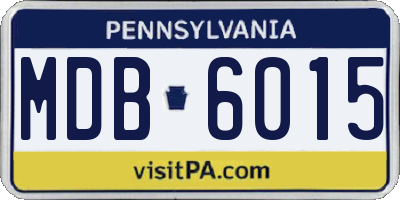 PA license plate MDB6015