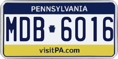 PA license plate MDB6016