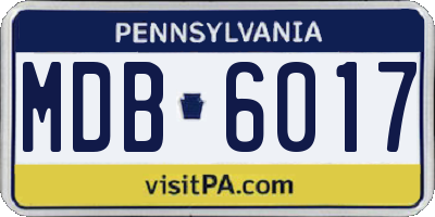 PA license plate MDB6017