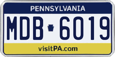 PA license plate MDB6019