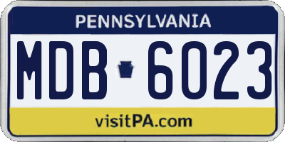 PA license plate MDB6023