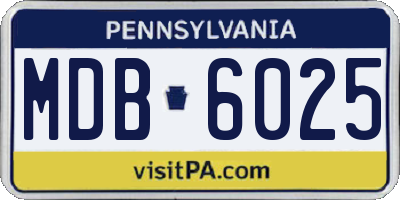 PA license plate MDB6025