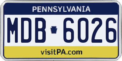 PA license plate MDB6026