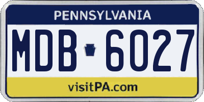 PA license plate MDB6027