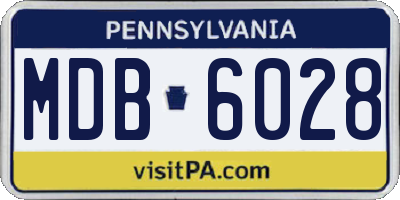 PA license plate MDB6028