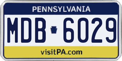 PA license plate MDB6029