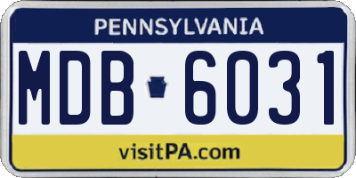 PA license plate MDB6031
