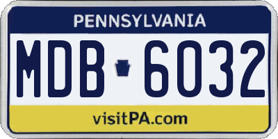 PA license plate MDB6032