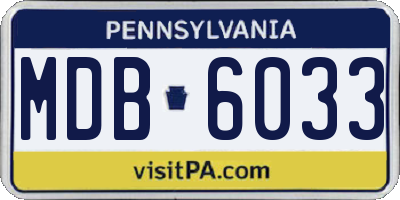 PA license plate MDB6033