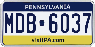 PA license plate MDB6037