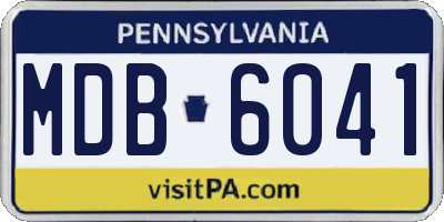 PA license plate MDB6041