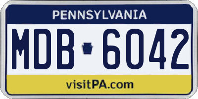 PA license plate MDB6042
