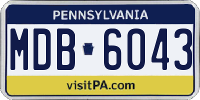 PA license plate MDB6043
