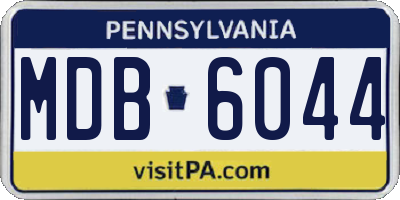 PA license plate MDB6044