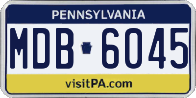 PA license plate MDB6045