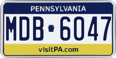 PA license plate MDB6047