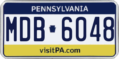 PA license plate MDB6048