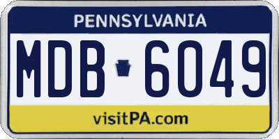 PA license plate MDB6049