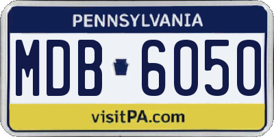 PA license plate MDB6050