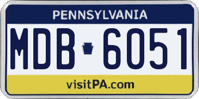 PA license plate MDB6051