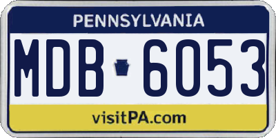 PA license plate MDB6053