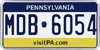 PA license plate MDB6054
