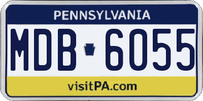 PA license plate MDB6055