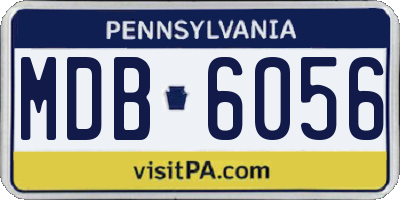 PA license plate MDB6056