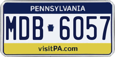 PA license plate MDB6057