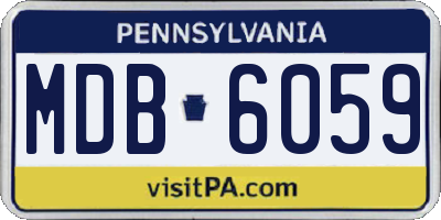 PA license plate MDB6059