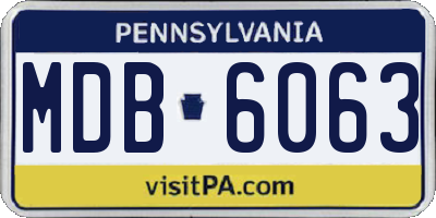 PA license plate MDB6063