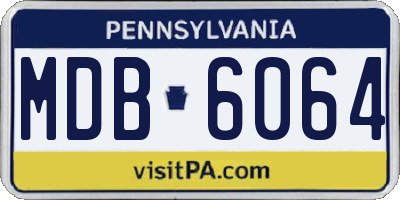 PA license plate MDB6064