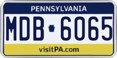 PA license plate MDB6065