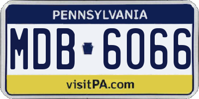 PA license plate MDB6066