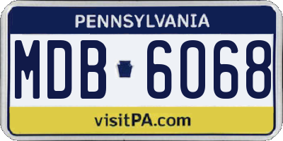 PA license plate MDB6068