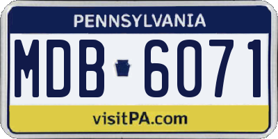 PA license plate MDB6071