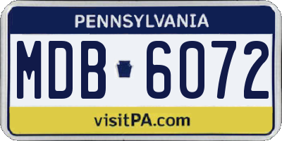 PA license plate MDB6072
