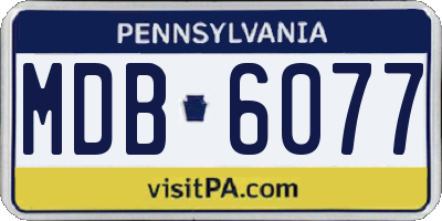 PA license plate MDB6077