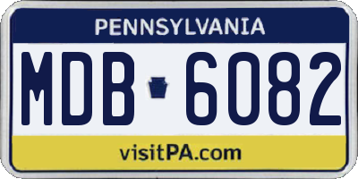 PA license plate MDB6082