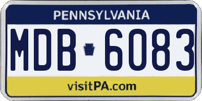 PA license plate MDB6083