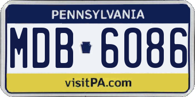 PA license plate MDB6086