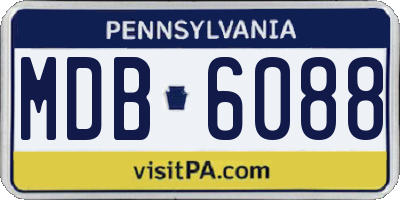 PA license plate MDB6088