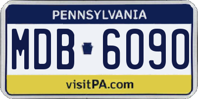 PA license plate MDB6090